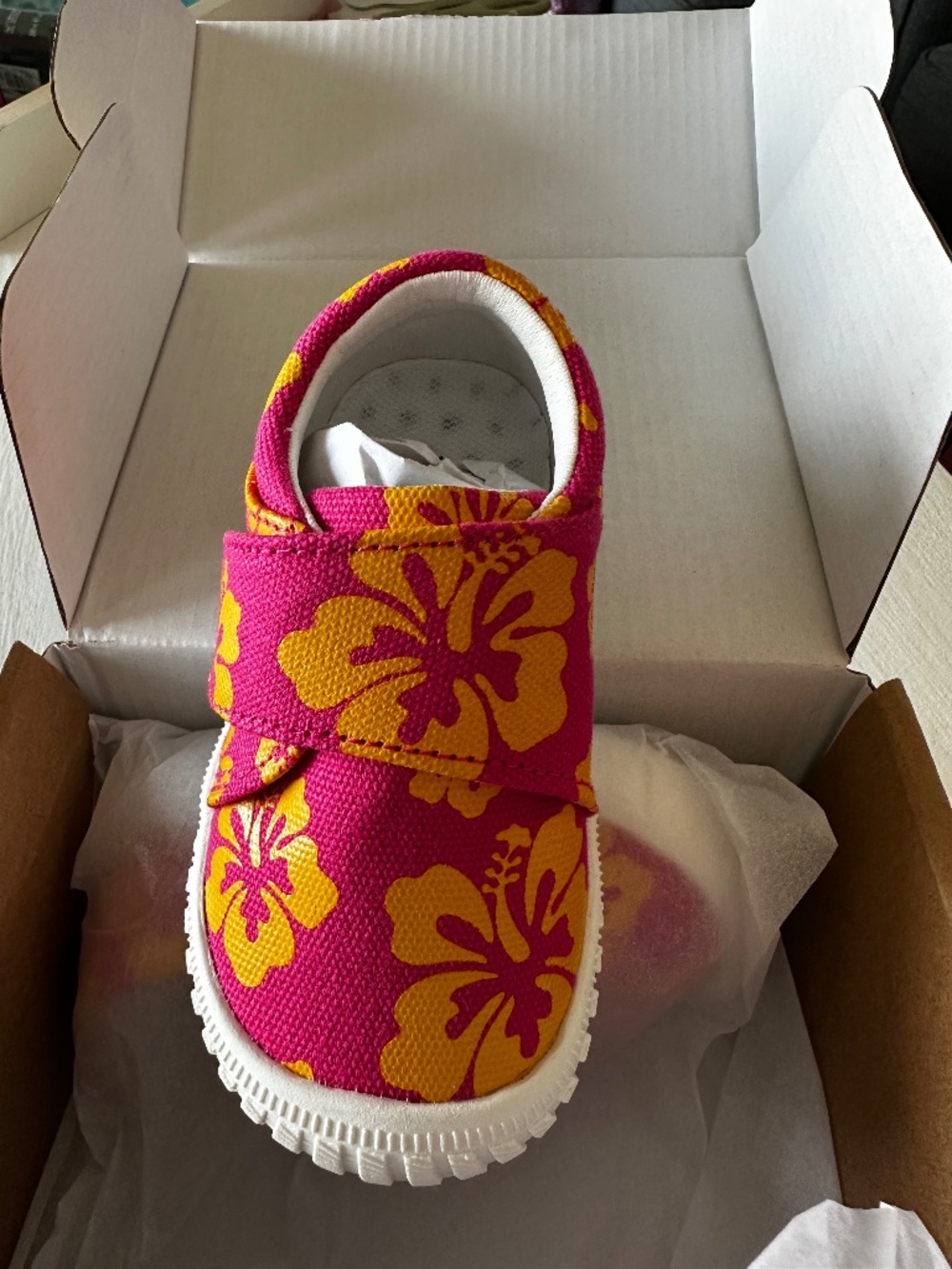 Jack & Lily Kiana Floral Canvas Baby Shoes Size 5 NIB